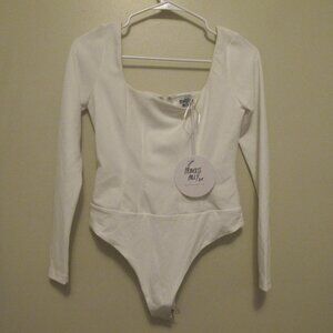 NWT Princess Polly Janie Bodysuit White Long Sleeve Top